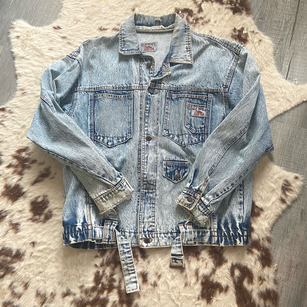 Camel Branded Denim Jacket